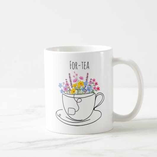 For-Tea 40歳の誕生日を祝う華やかな花柄デザイン コーヒーマグカップ (右)