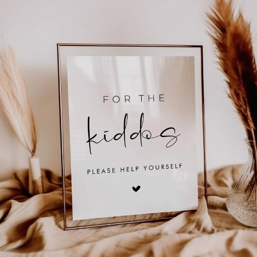 For the Kiddos Modern Wedding Kids Table Sign ポスター