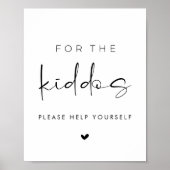 For the Kiddos Modern Wedding Kids Table Sign ポスター (正面)
