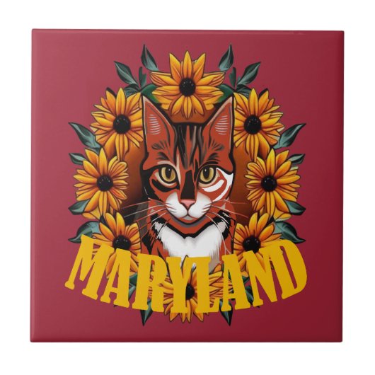 For The Love Of Maryland Calico Cat  タイル (正面)