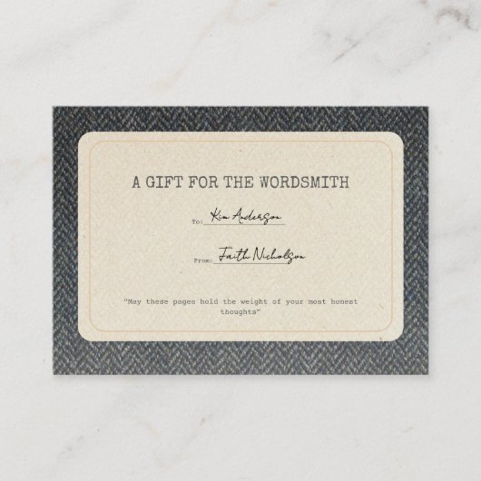 For the Wordsmith Graduation Gift Insert ノートカード (正面)