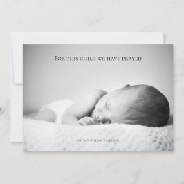 For This Child We Have Prayed  Baby Shower サンキューカード
