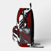 For Trend Lovers – Deep Red Abstract Backpack プリントバックパック (右)