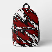 For Trend Lovers – Deep Red Abstract Backpack プリントバックパック (正面)