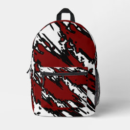 For Trend Lovers – Deep Red Abstract Backpack プリントバックパック