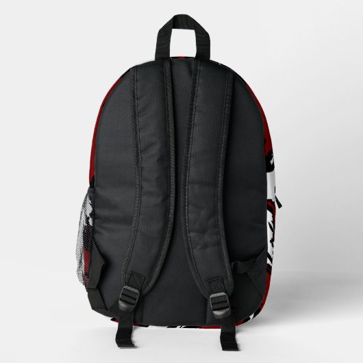 For Trend Lovers – Deep Red Abstract Backpack プリントバックパック (裏面)