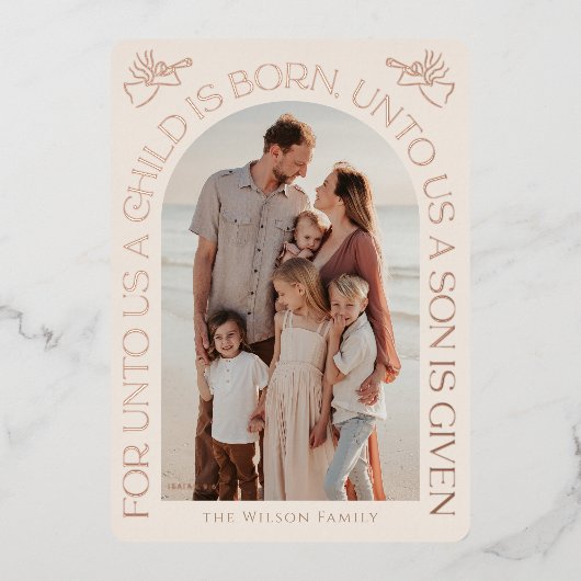 For Unto Usイザヤ9:6天使の宗教2写真 箔シーズンカード (正面)