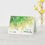 For Wife on Mothers Dayカスタム Yellow Mimosa カード (黄色い花)