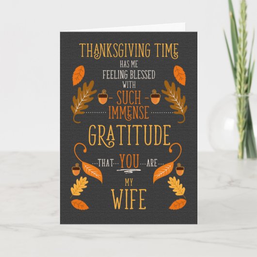 for Wife Thanksgiving Immense Gratitude for You シーズンカード (正面)