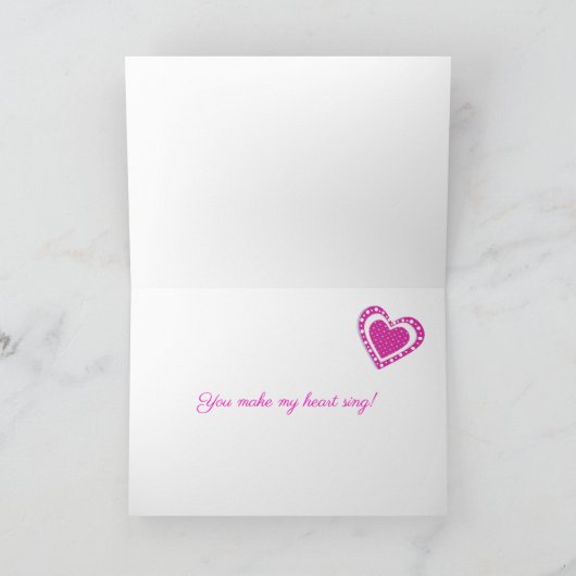 For Wife Valentineのハートと花のカード シーズンカード (内部)