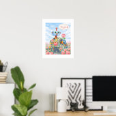 For You – Floral Robot Poster ポスター (ホームオフィス)