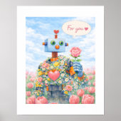 For You – Floral Robot Poster ポスター (正面)