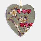 For You From Me:美しいフローラハートデザイン セラミックオーナメント (右)
