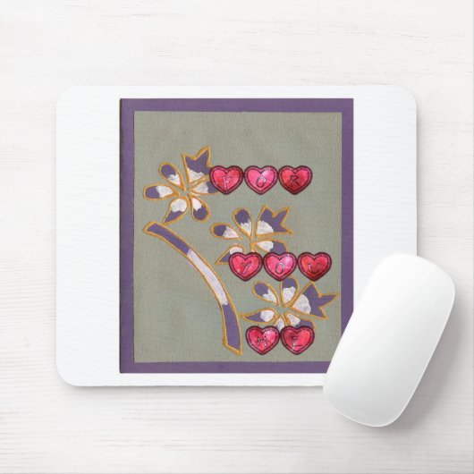 For You From Me:美しいフローラハートデザイン マウスパッド (マウス)