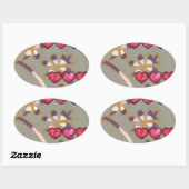 For You From Me:美しいフローラハートデザイン 楕円形シール (シート)