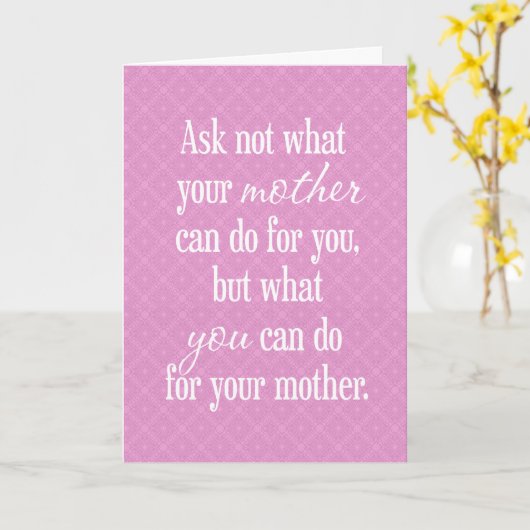 For Your Mother - Pink カード (黄色い花)