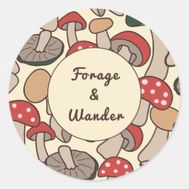 Forage & Wander レトロ柄の魔法の森 ラウンドシール