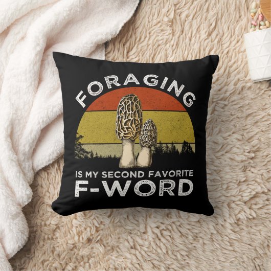 foragingは私のお気に入りの二番目のFワード(Morels) クッション (ブランケット)