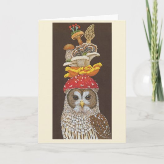 Foraging Finds owl greeting card カード (正面)