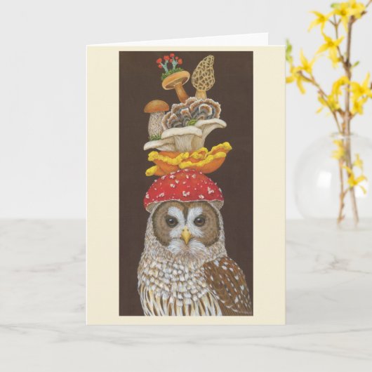 Foraging Finds owl greeting card カード (黄色い花)