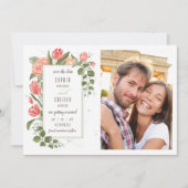 Foral Enbrace日付写真カードを保存 招待状 (正面)