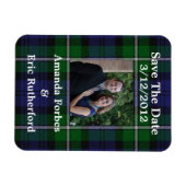 Forbes Plaid Photo Save the Date Magnet マグネット (横)