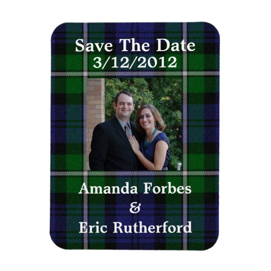 Forbes Plaid Photo Save the Date Magnet マグネット (縦)