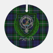 Forbes Scottish Clan Tartan & Crest ガラスオーナメント (裏面)