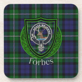 Forbes Scottish Clan Tartan & Crest コースター (正面)