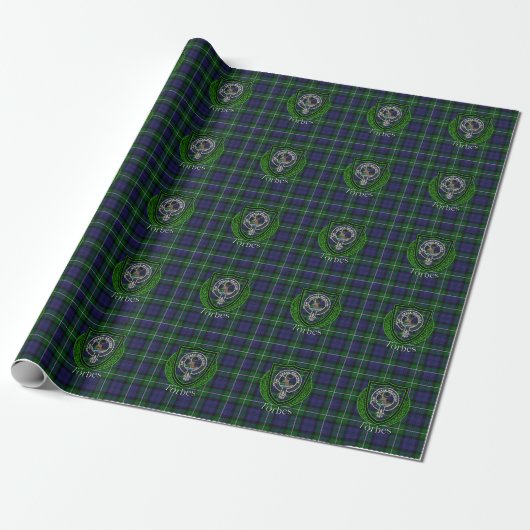 Forbes Scottish Clan Tartan & Crest ラッピングペーパー (アンロールド)