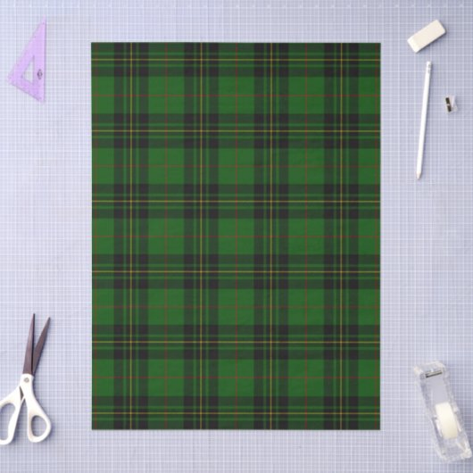 Forbes tartan green black plaid 薄葉紙 (クラフト)