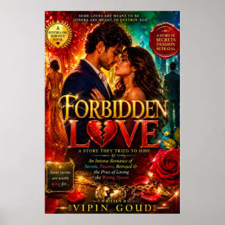Forbidden Love Wall Art Poster – Romantic Dark Aes ポスター