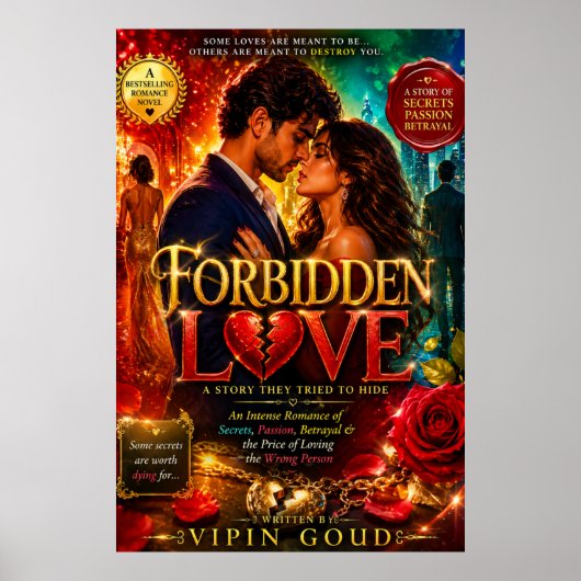 Forbidden Love Wall Art Poster – Romantic Dark Aes ポスター (正面)