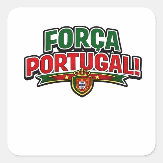 FORÇA PORTUGAL 🇵🇹 | ポルトガルを応援するサッカーデザイン スクエアシール (正面)