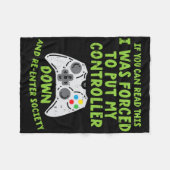 Forced Controller Down Re Enter Society Funny Gami フリースブランケット (正面(横))