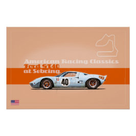 Ford GT40 at Sebring ポスター