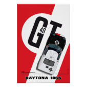Ford GT40 Daytona 66 Miles Ruby ポスター (正面)