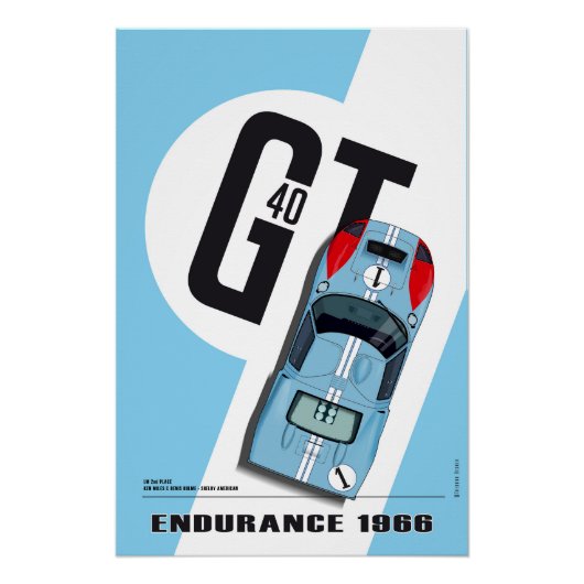 Ford GT40 Ken Miles-Denis Hulme ポスター (正面)