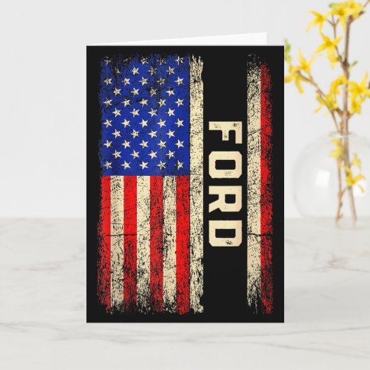 Ford Last Name Shirt Ford Name American Flag カード (黄色い花)