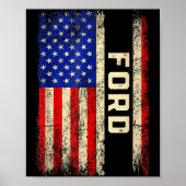 Ford Last Name Shirt Ford Name American Flag  ポスター (正面)