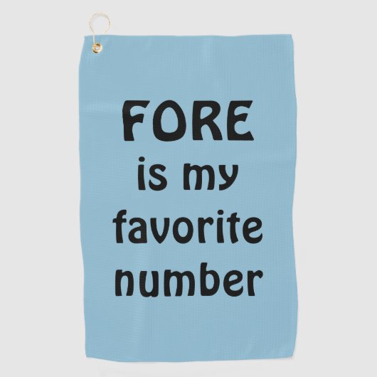 Foreがお気に入りの数字 青い面白いデザイン ゴルフタオル (正面)