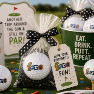 'FORE' アートでおもしろいクラシックコラージュ スクラップブック ゴルフボール