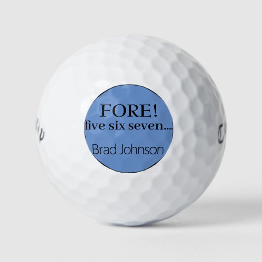 FORE 5 6 おもしろい7パーソナライズされたゴルフボール ゴルフボール (正面)
