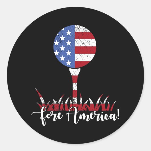 Fore America Patriotic Golf Flag  ラウンドシール (正面)