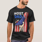Foreign Host Family Dad Flag Hand Exchange Student Tシャツ (正面)