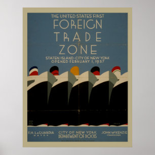 Foreign Trade Zone Vintage Poster ポスター
