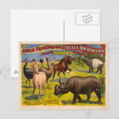 Forepaugh and sells Wondrous Beasters Circusポスター ポストカード (正面/裏面)