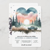 Forest 4X4 Truck Wedding Invitation 招待状 (正面/裏面)