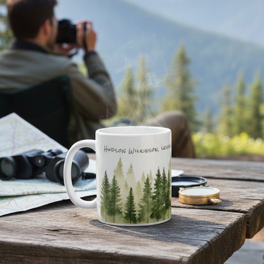 Forest Adventure Name Quote Mug コーヒーマグカップ