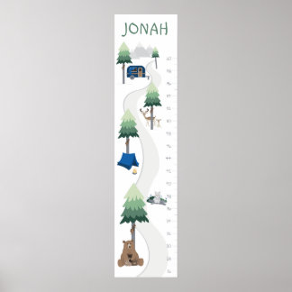 Forest and camping growth chart ポスター